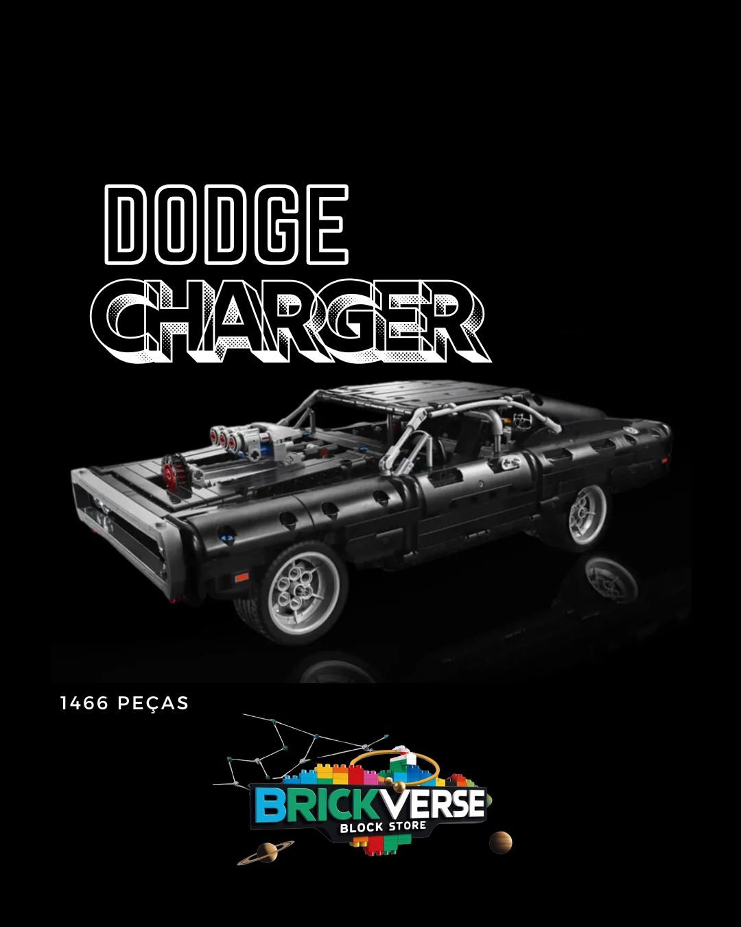 Dodge Charger 1970 de Velozes e Furiosos (1077 peças)