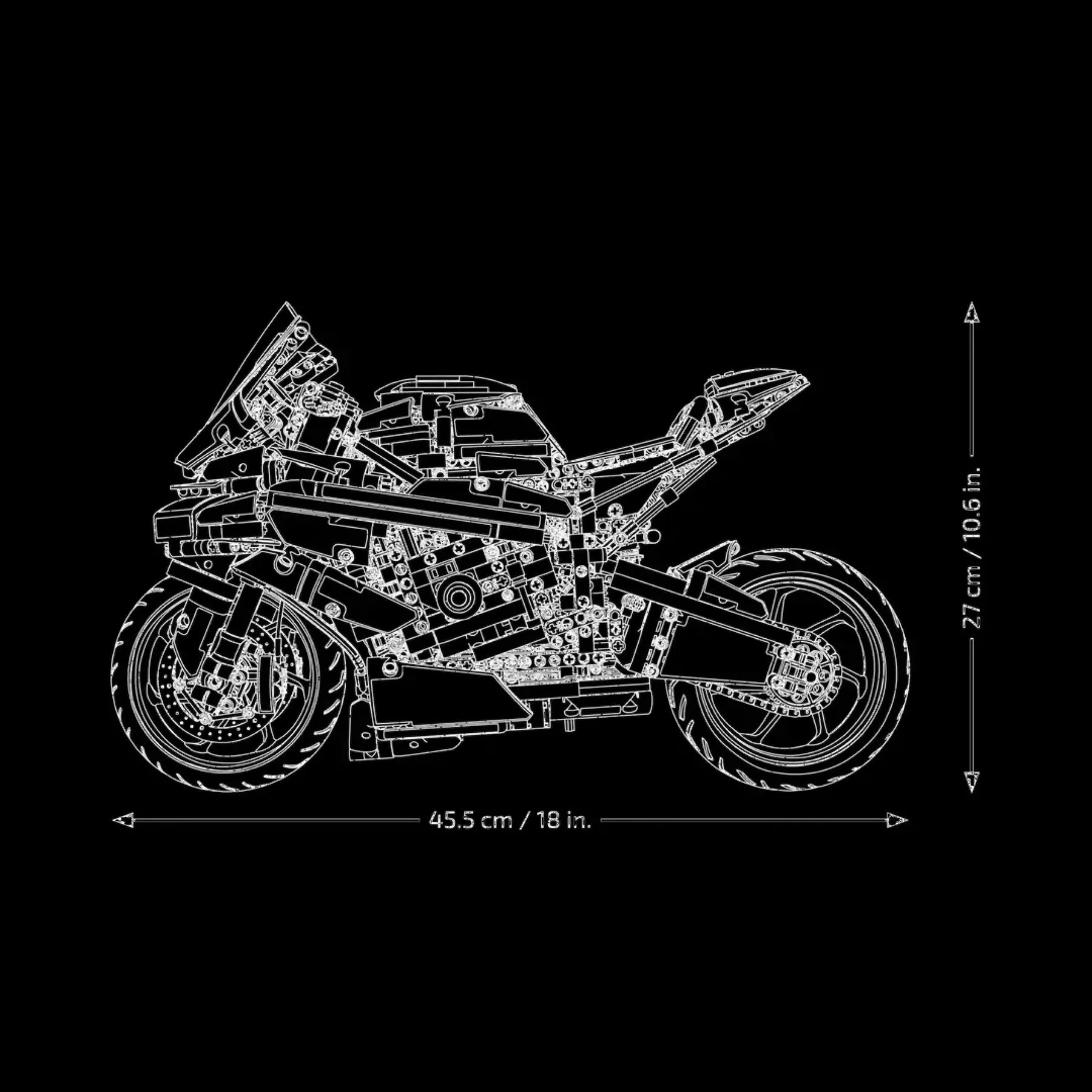 BMW M 1000 RR de 45 centímetros de comprimento e 27 cm de altura (1920 peças)